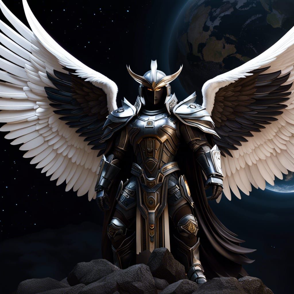 Angels Holding Earth in Space: Fantasy Scene