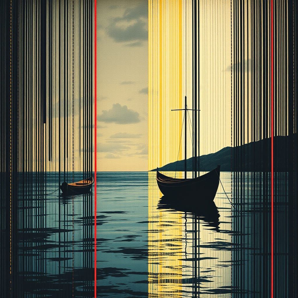 Surreal Constructivist Boat Collage