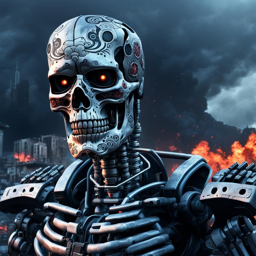 Terminator in Day of the Dead Style