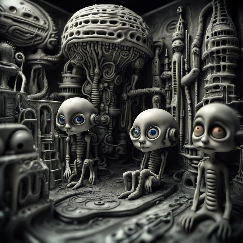 Surreal Biopunk Dreamscape in Detailed Air Brush Style