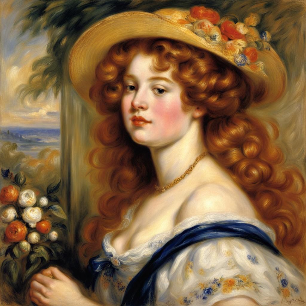 Nell Gwyn Portrait in Renoir Style
