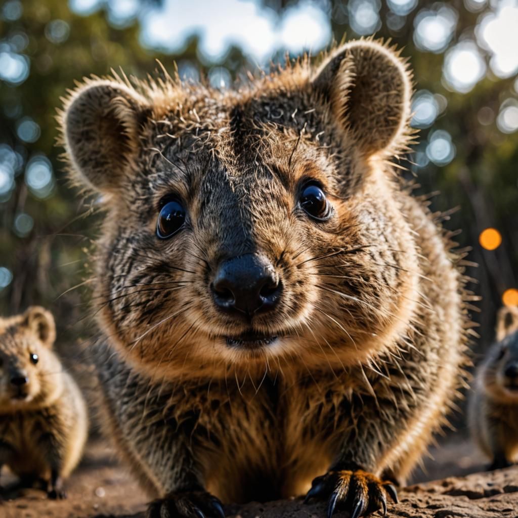 Hilarious Baby Quokka Photobomb Under Night Sky