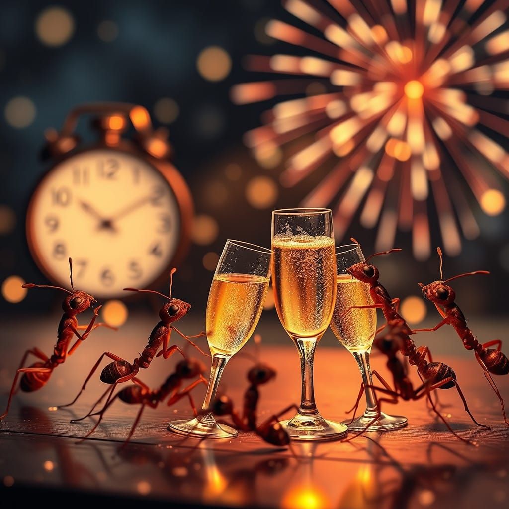 Tiny Creatures Toast New Year in Style with Fireworks