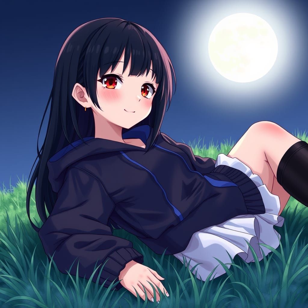 Vampire Girl in Moonlit Slumber