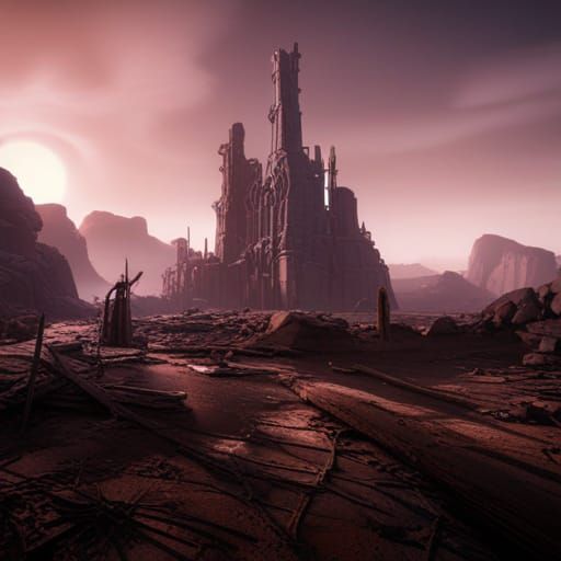 Fantastical Desolate Wasteland Concept Art