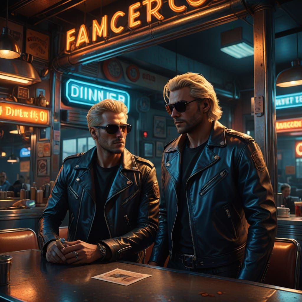 Midnight Diner Encounter in Cyberpunk Style