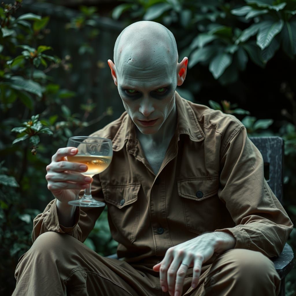 Mutant in Garden: Cinematic Film Still