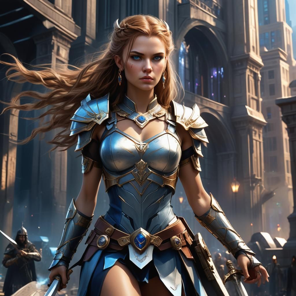 Seraphina: Modern Valkyrie in Urban Fantasy Style