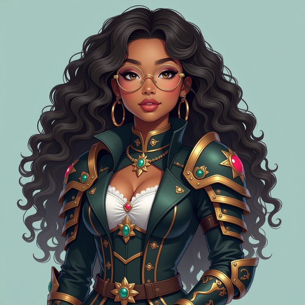 Teenage Girl in Demon Mage Armor, Dark Fantasy Style