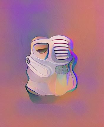 Minimalist Gas Mask Conveying Solitude