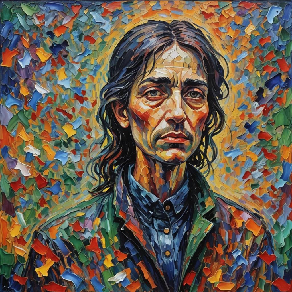 Expressionist Oil Painting of Sorrow