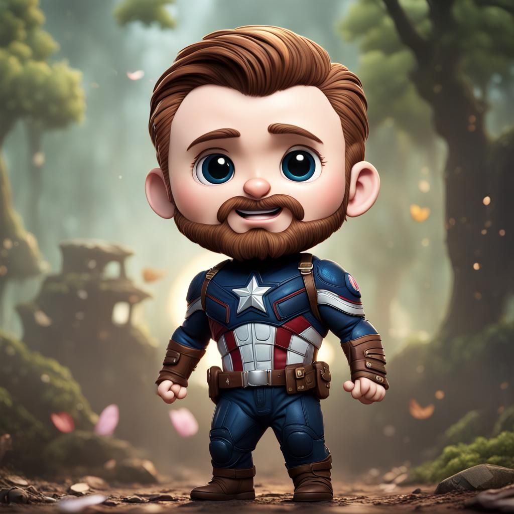 Hyperrealistic Chris Evans as Cute Chibi