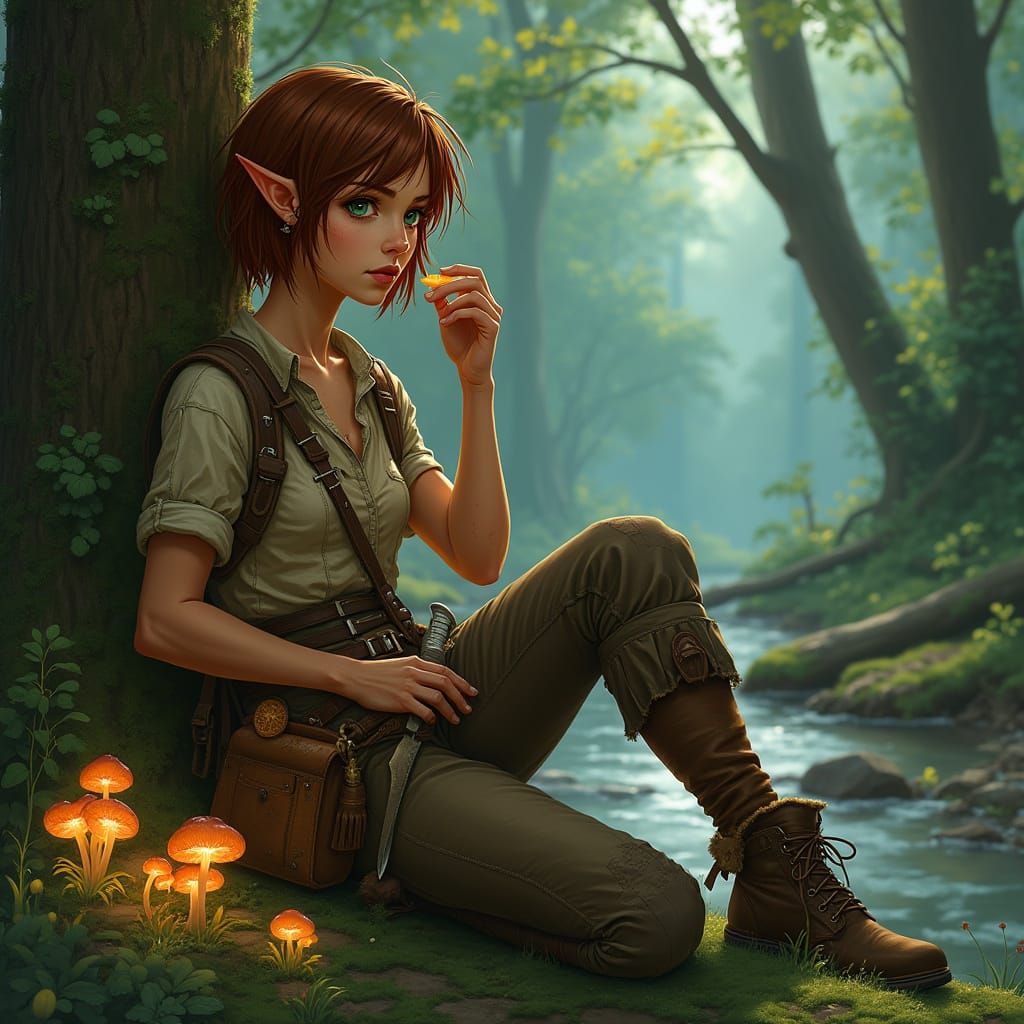 Wood-Elf Warrior in Forest Attire