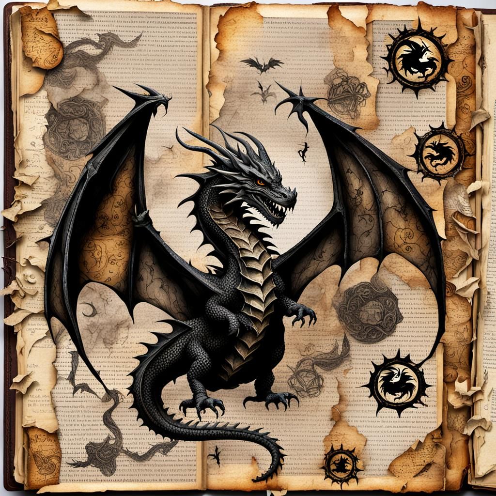 Dragon-Themed Scrapbook Page with Mystical Collage