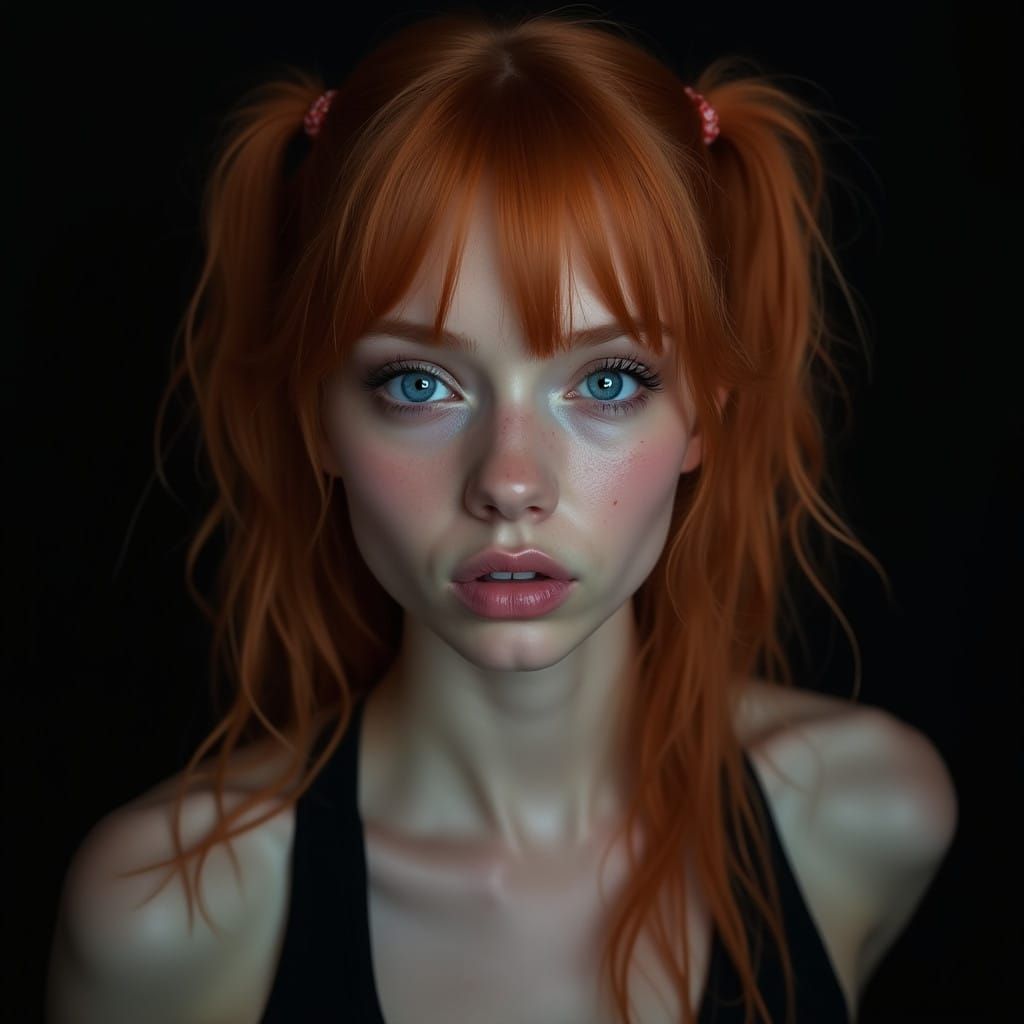 Vibrant Ginger Goddess in Moody Twilight