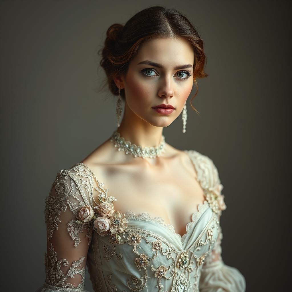 Victorian Woman in Art Nouveau Style