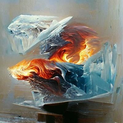 Ice and Fire Oil Painting