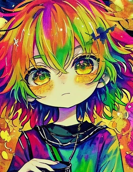 <lora:Lunar Halo:1.0>Ah, what a fierce and fey visage this one bears! With eyes ablaze in eldritch hues and locks like d...