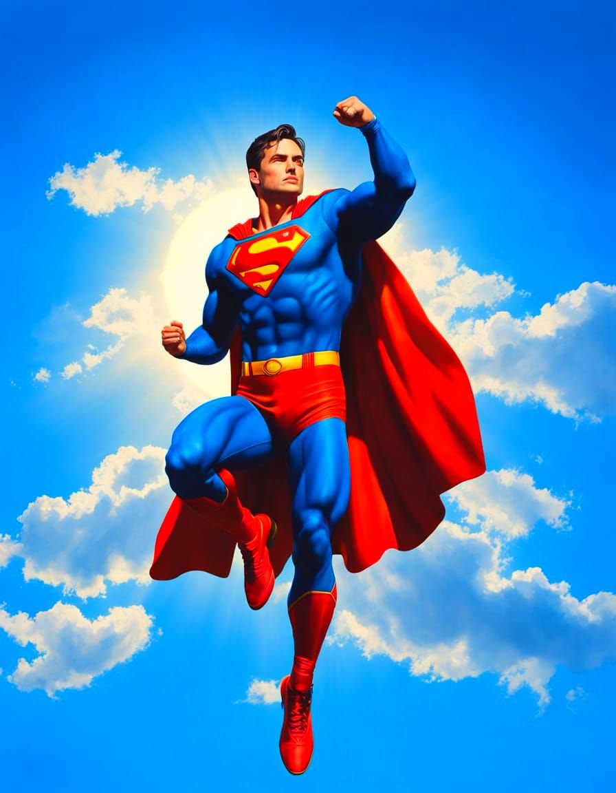 Superman Portrait in Ultrarealistic Style