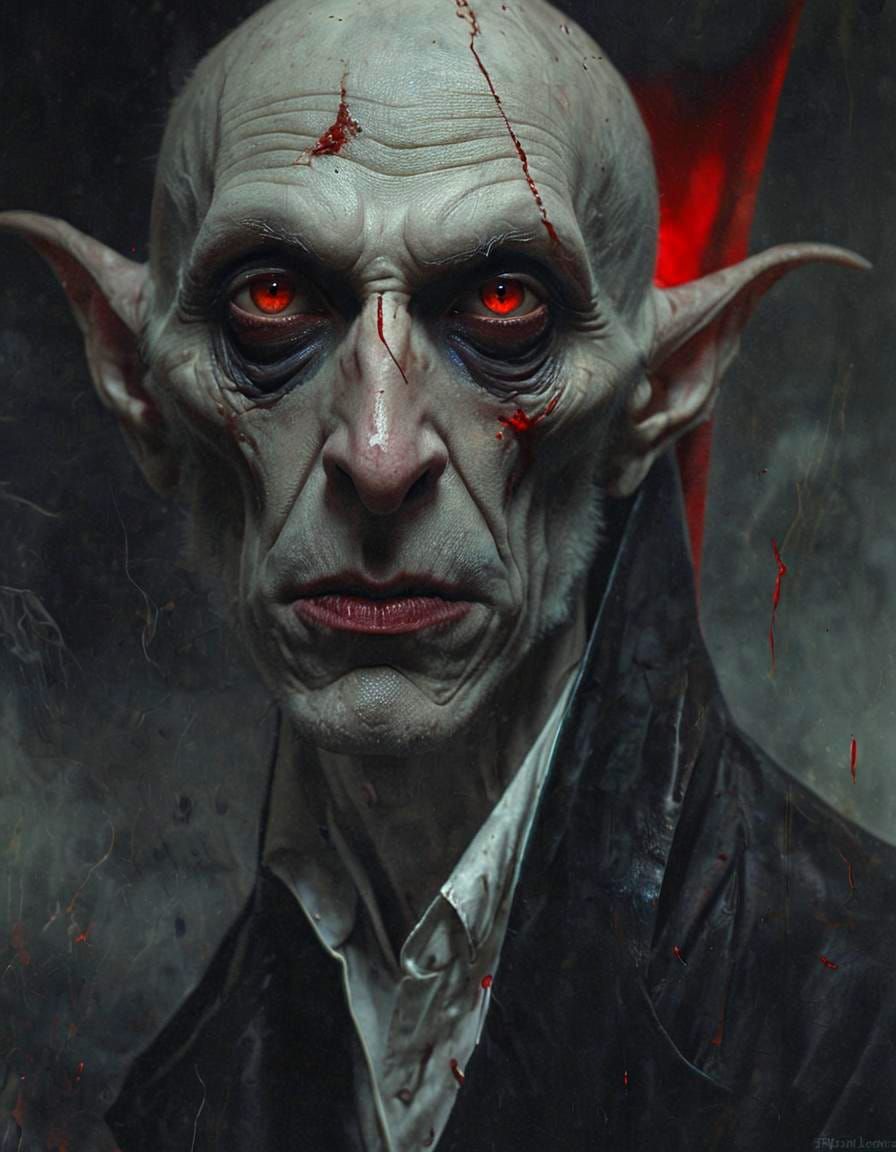 Sinister Vampire Portrait in a Decadent Setting