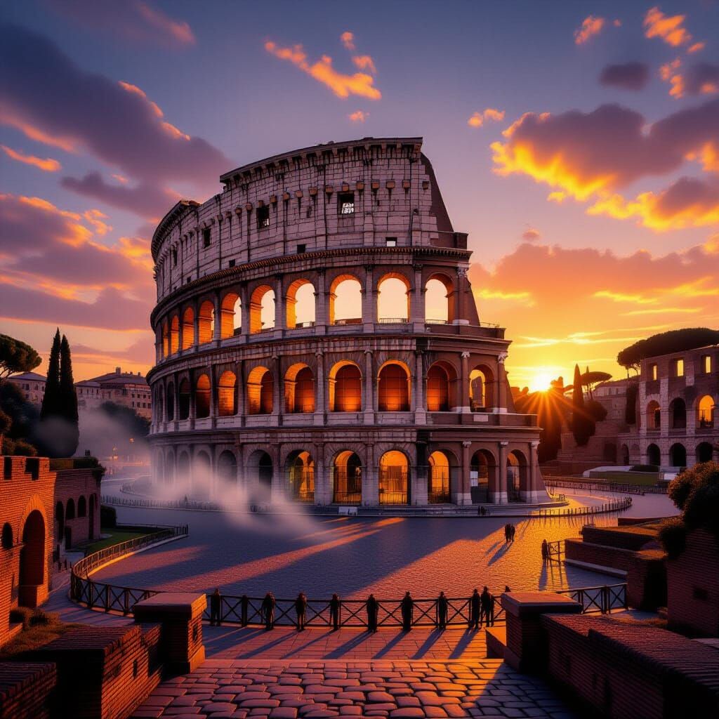 Colosseum at Dusk: Golden Hour Grandeur