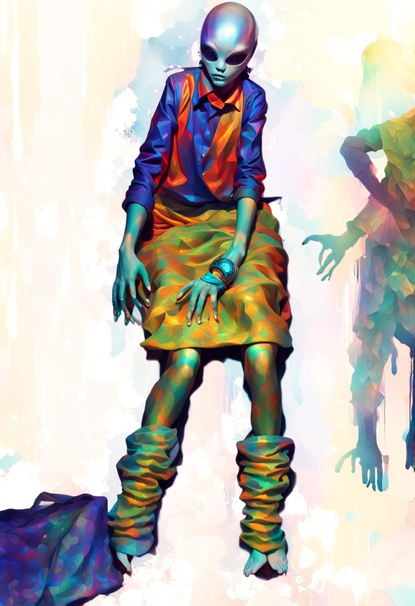 Alien Fashion Model in Photorealistic Style
