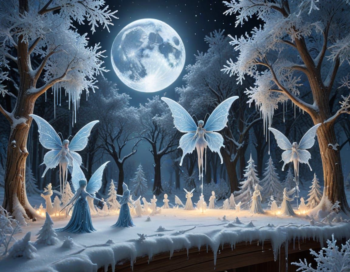 A group of winter fairies