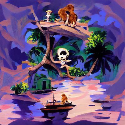AI Interpretation of Monkey Island
