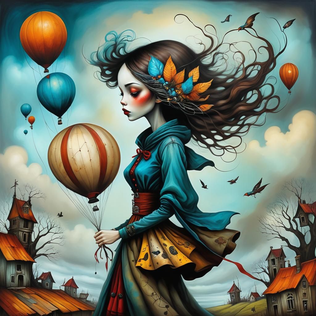 Surreal Character Art in Graphic Novel Style