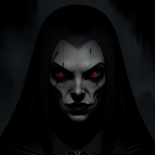 Nosferatu Vampira in Abandoned Cathedral: Dark Fantasy Illus...