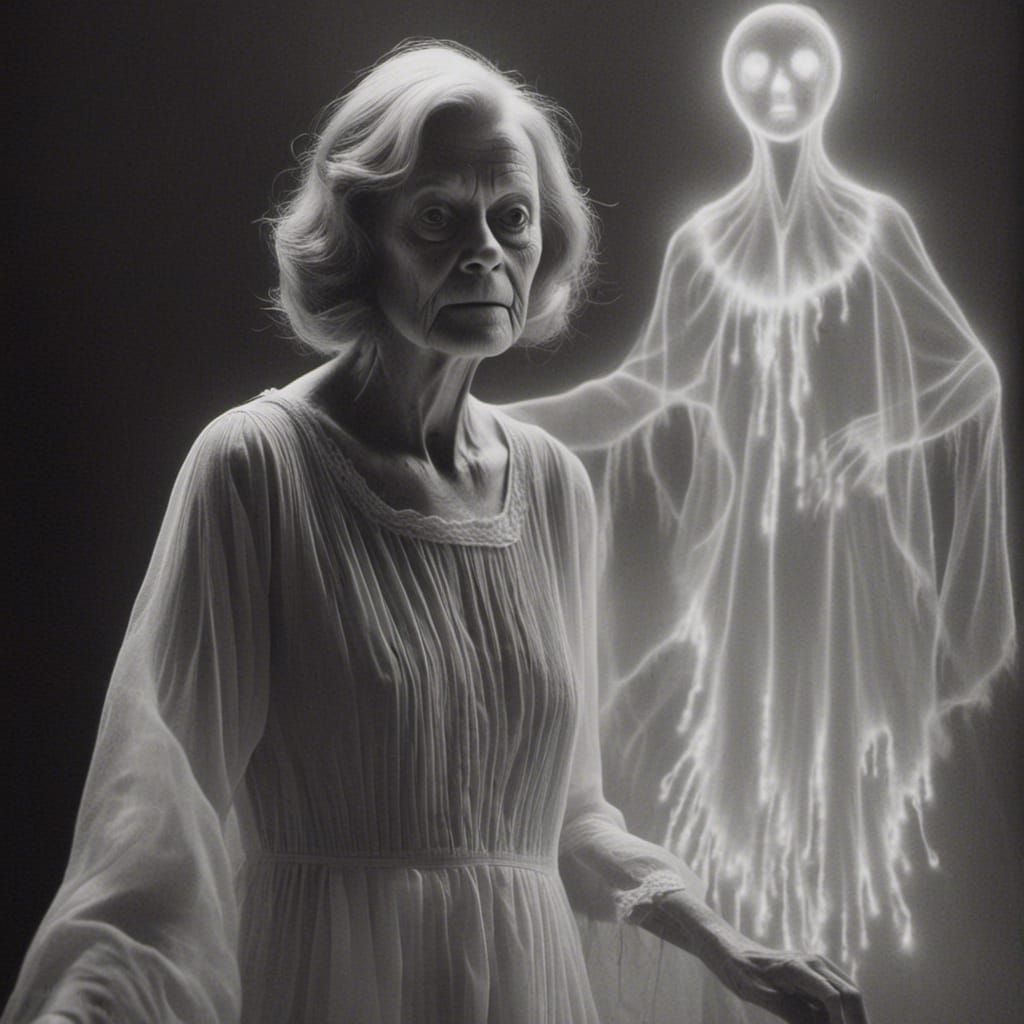 Ethereal Ghost Portrait of a Spectral Figure