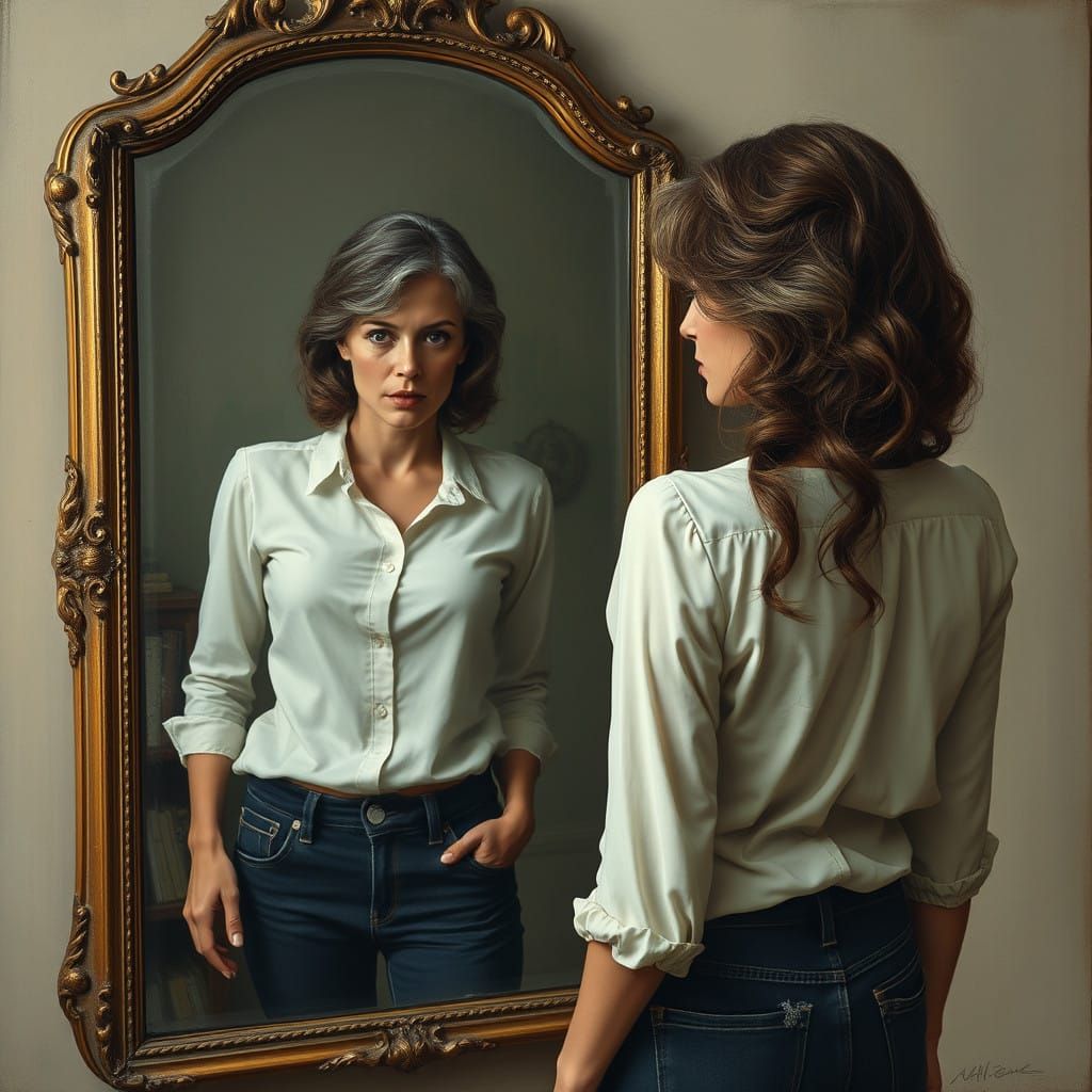 Elegance vs. Neglect: A Haunting Self-Portrait