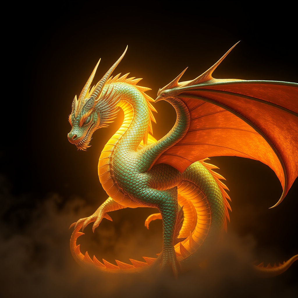 Majestic Dragon in Dreamlike Realm, Matte Painting