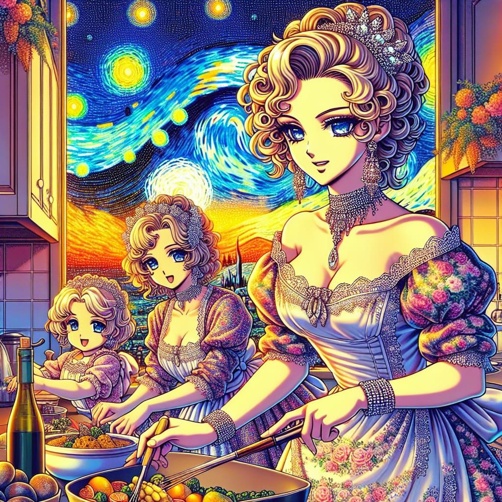 Retro Anime Italian Thanksgiving Dinner