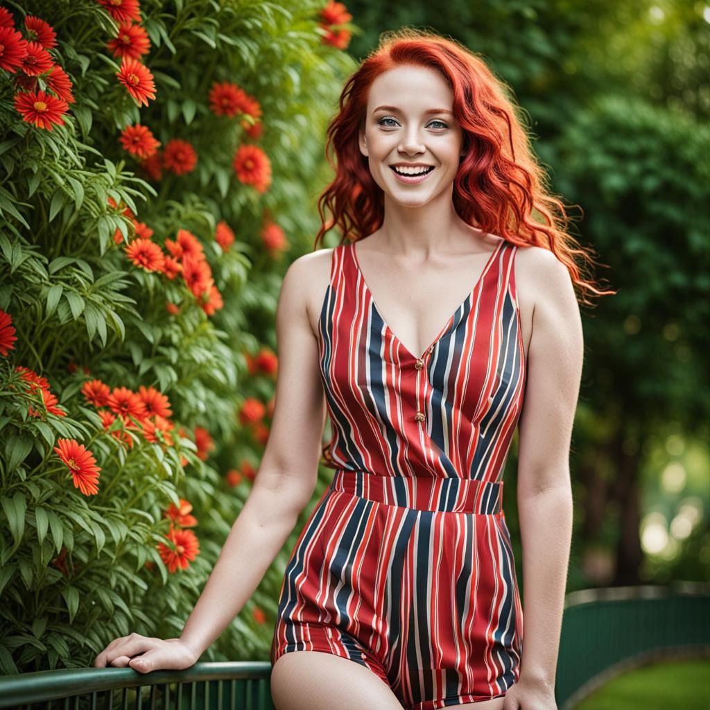 Serene Woman in Garden City Park Portrait