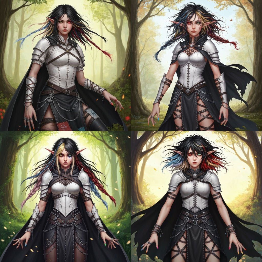 Teen Elf Warrior Cassandra with Seasonal Hair and Heterochro...