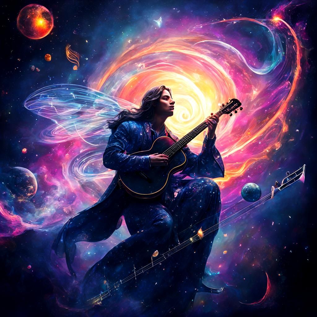 Cosmic Serenade: Galaxy Double Exposure Music Notes