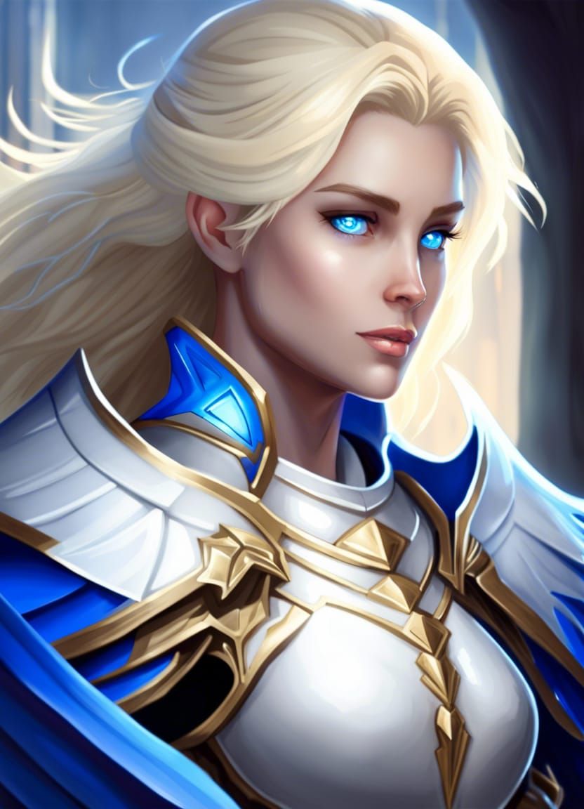 Fantasy Paladin with Wings of Light