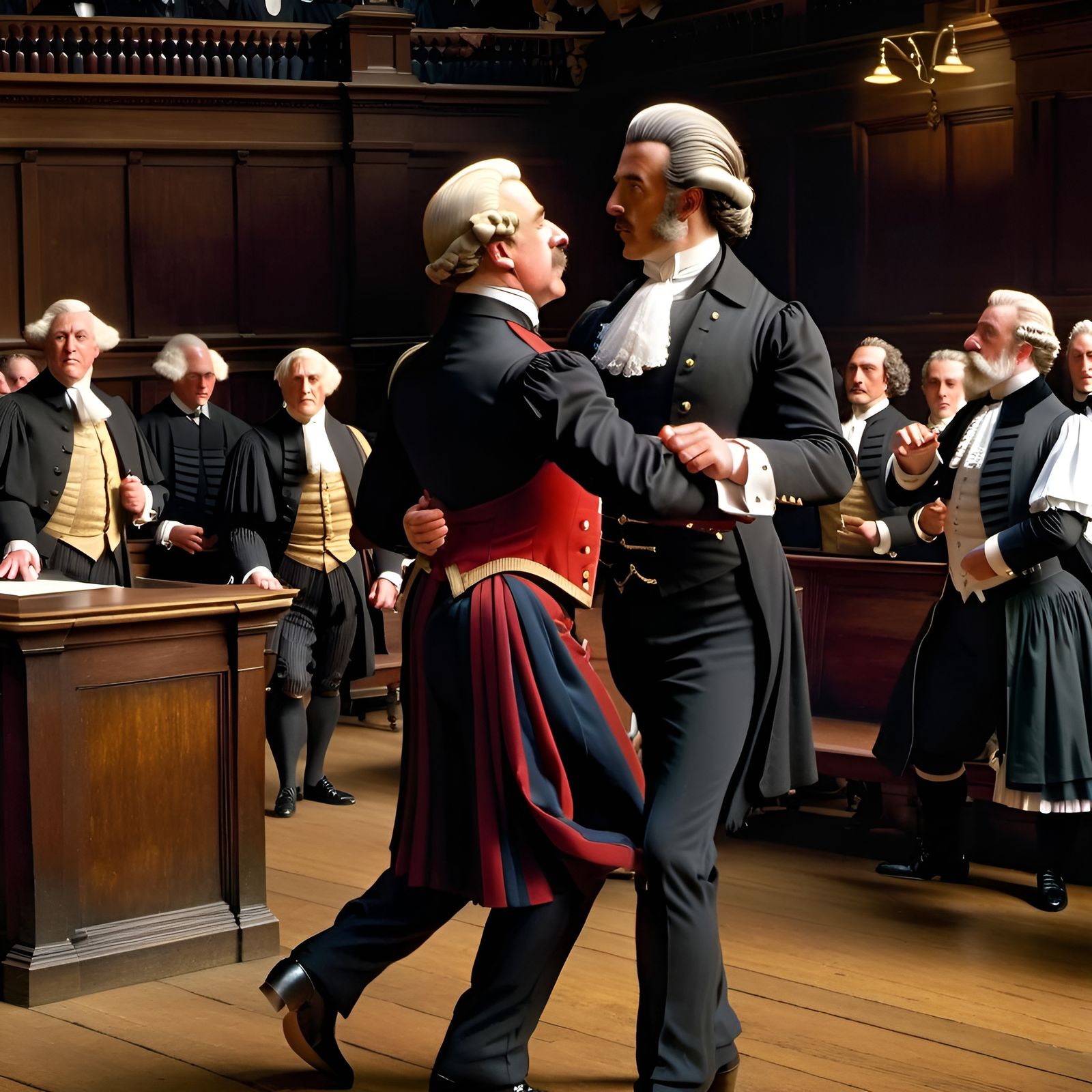 London Courthouse Scene in 1885, Hyperrealistic