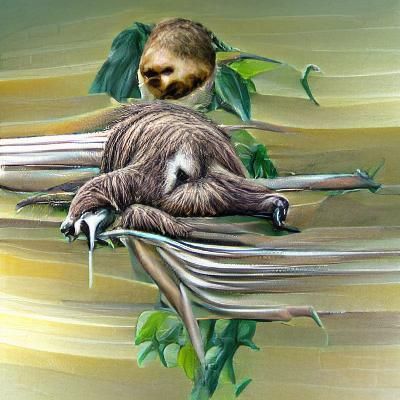 Sloth Hanging Upside Down in a Tree