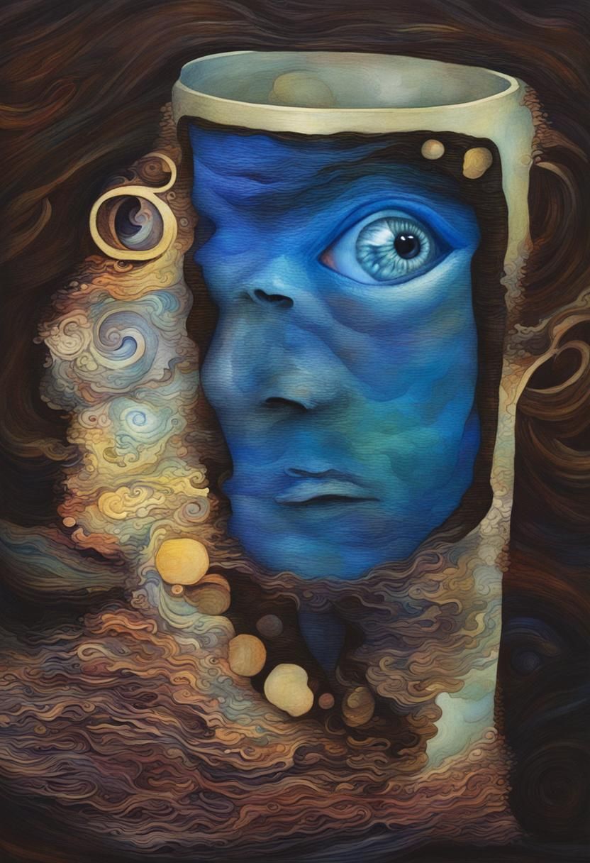 Surreal Portrait of a Man with Wandering Eye