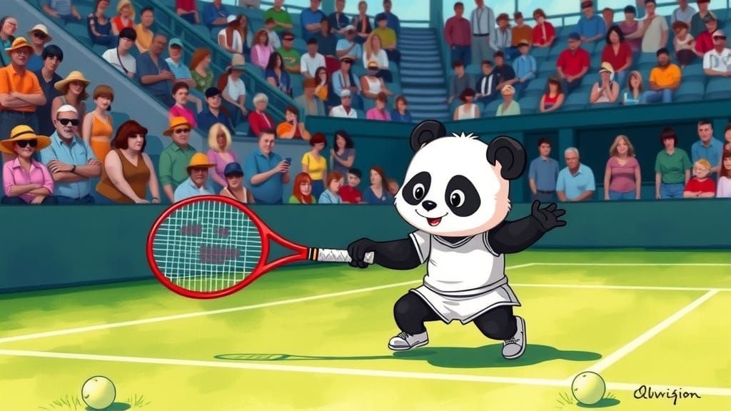 Panda playing off wombledon open