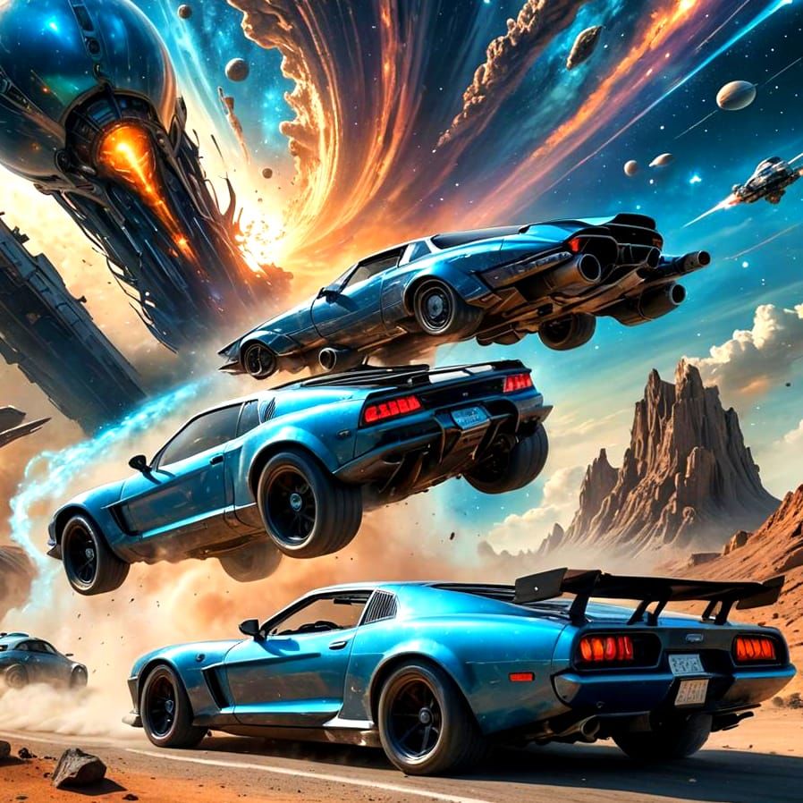 Performance Car Versus Sunbathing: Sci-Fi Concept Art