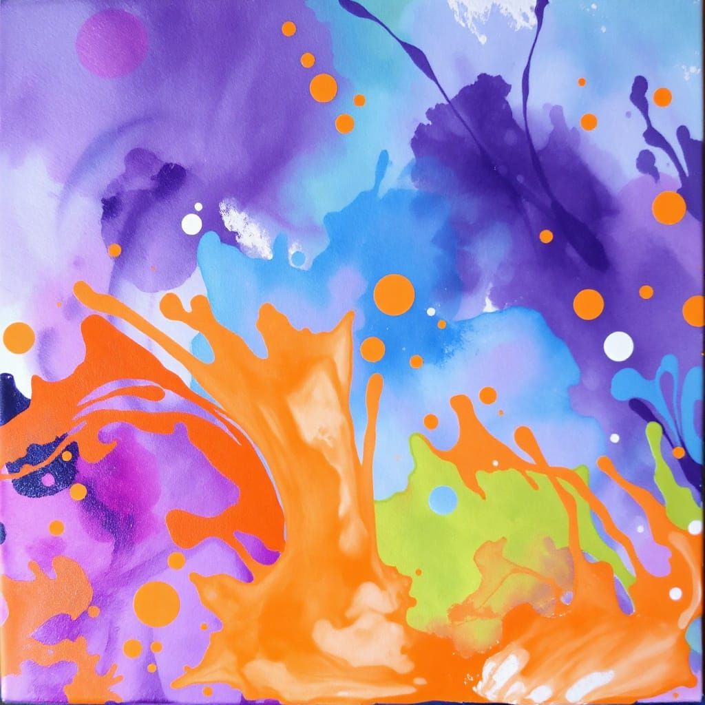 Vibrant Gradient Abstract Art in Impasto Style