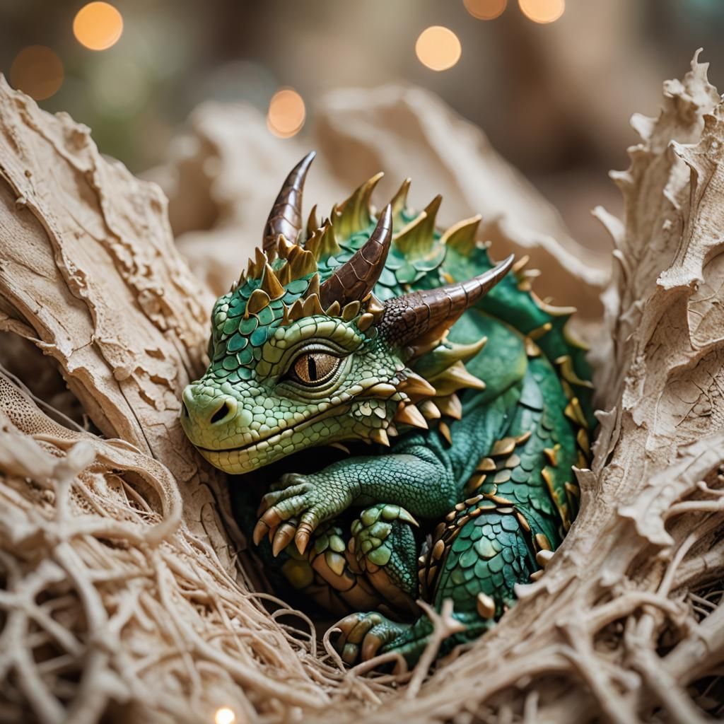 Sleeping Baby Dragon: Professional Photography