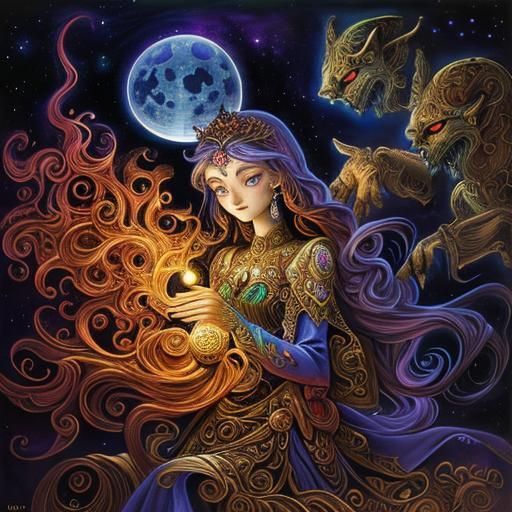 Galactic Moonscape in Gothic Hyperrealism Style