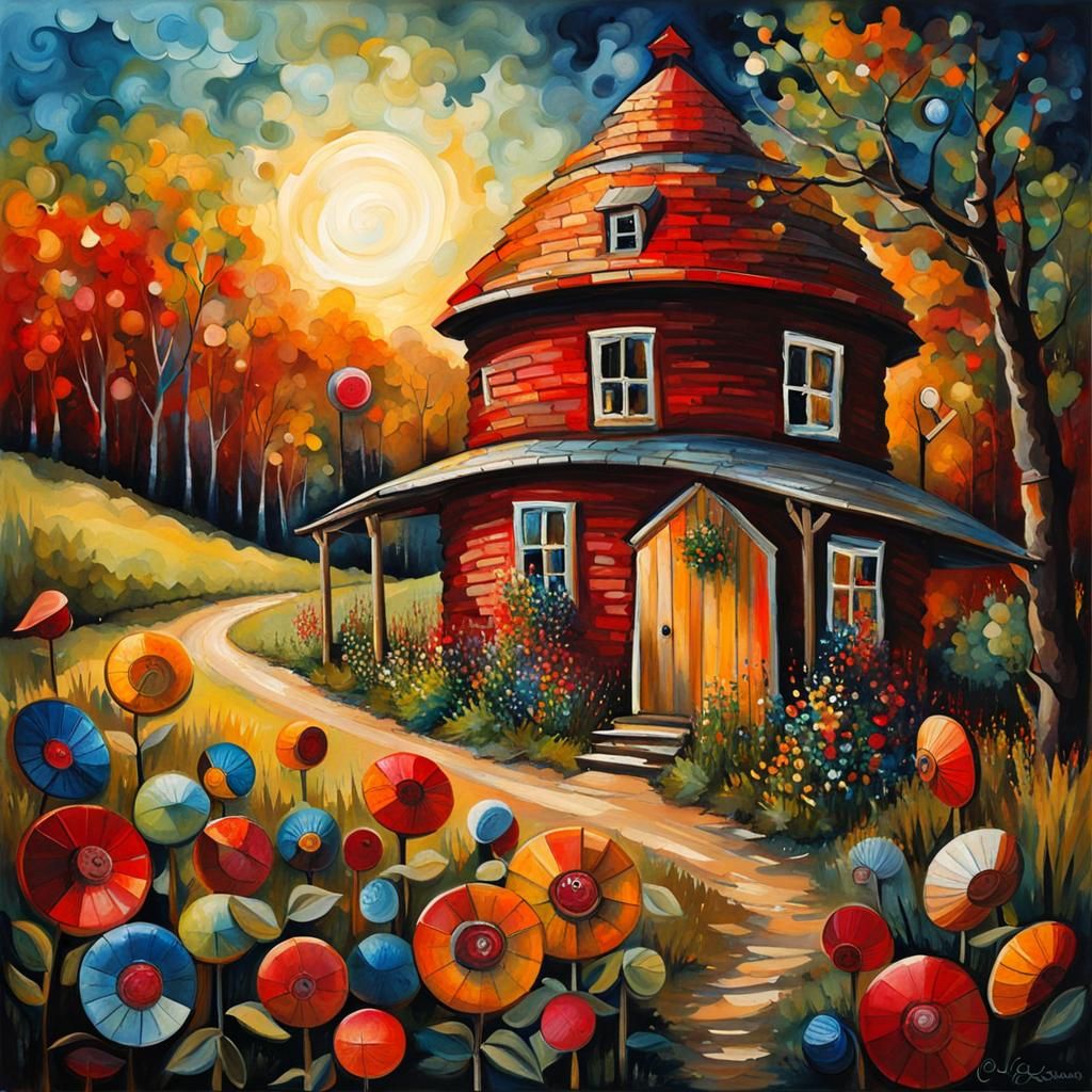 Rural Party at Windmill: Bottlecap Illustration