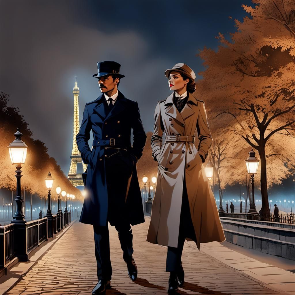 Parisian Detectives in Anime Style