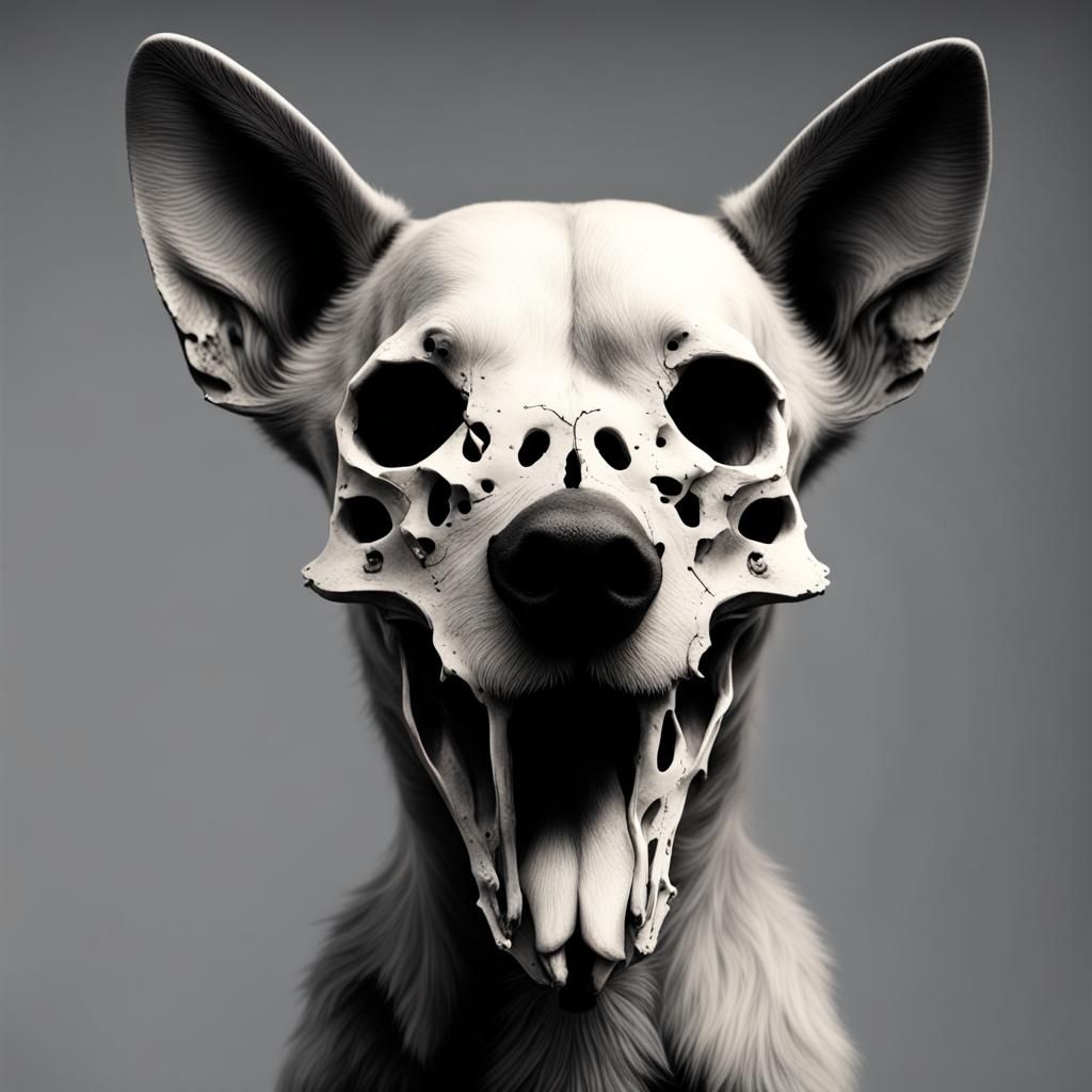 Animal with Canine Skull Mask