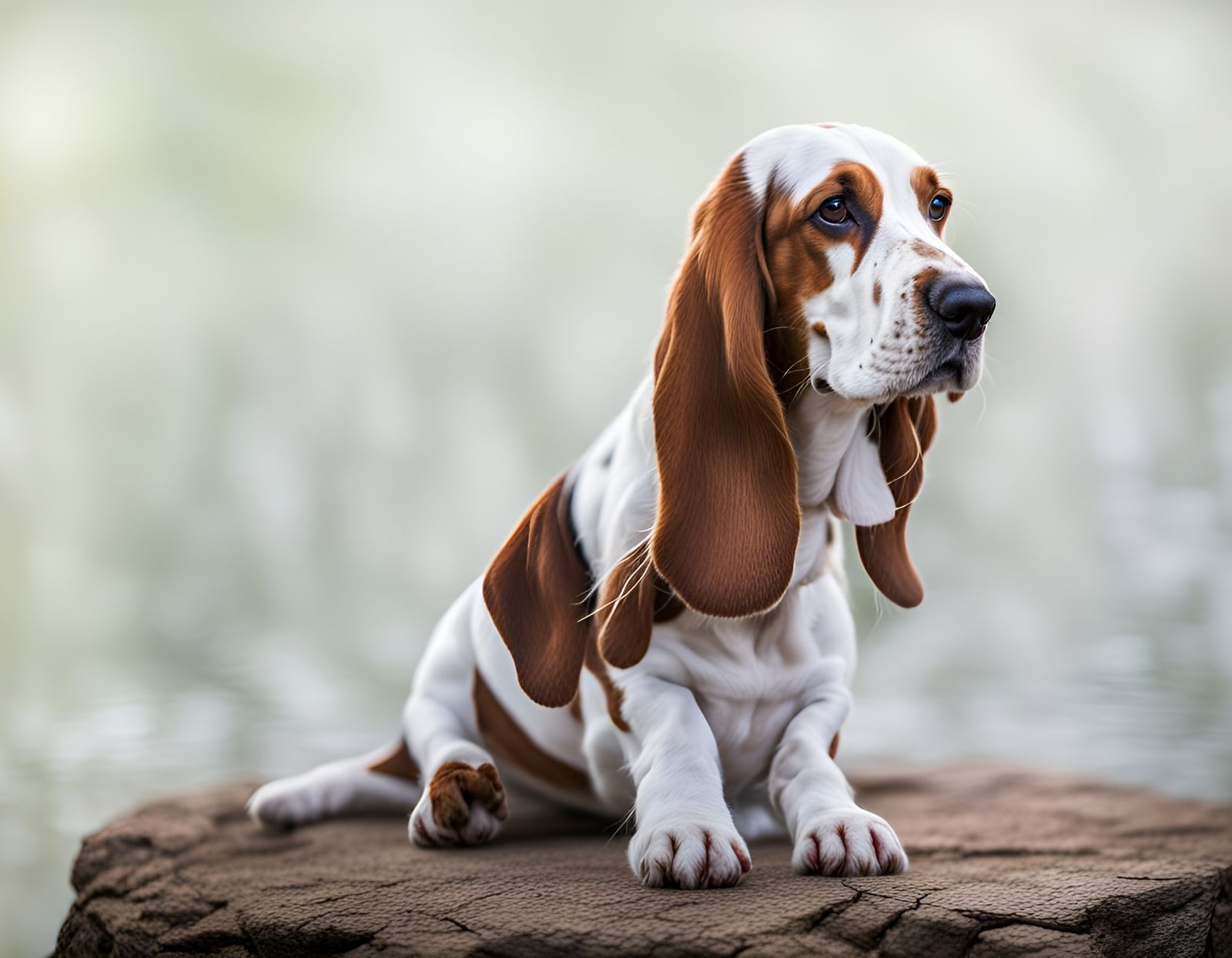 Wool Embroidery of a Basset Hound